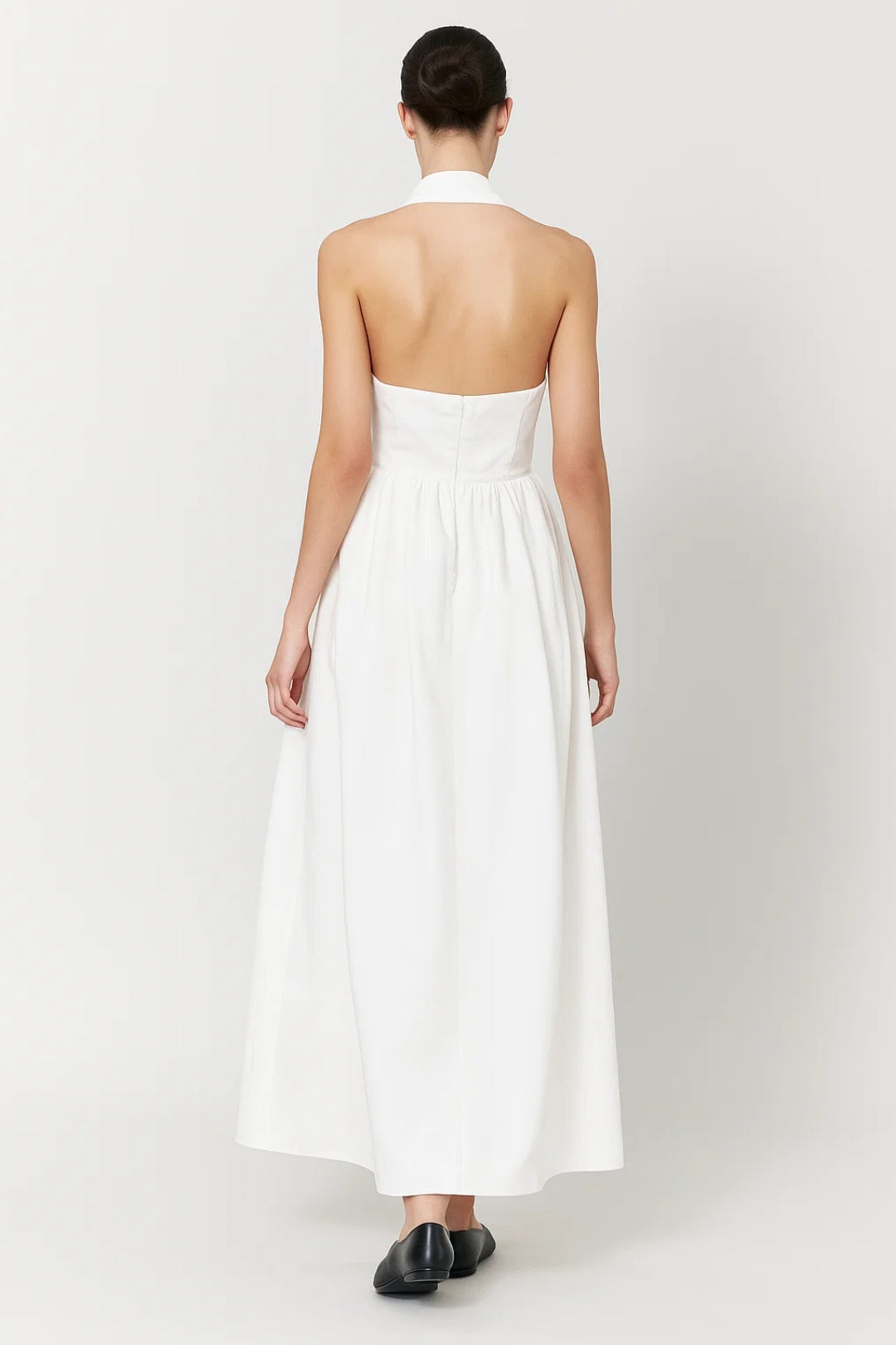 Robe Maxi Femme - Halter Col Carré Jupe Évasée Dos Nu | Élégant