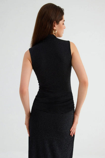 Robe maxi Femme - Ajustée Col Montant | Détail Ceinture