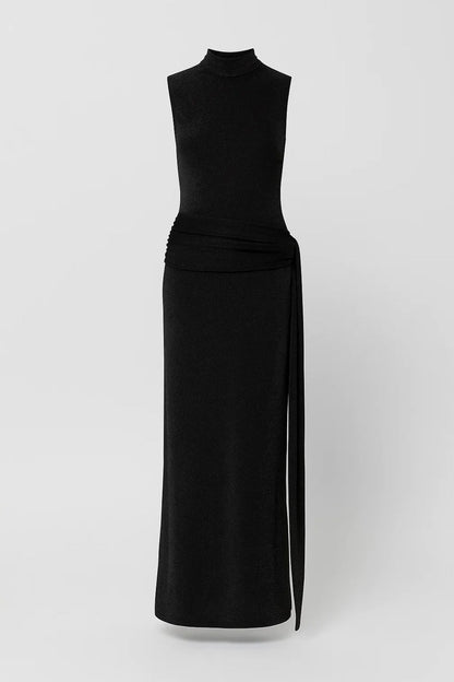 Robe maxi Femme - Ajustée Col Montant | Détail Ceinture