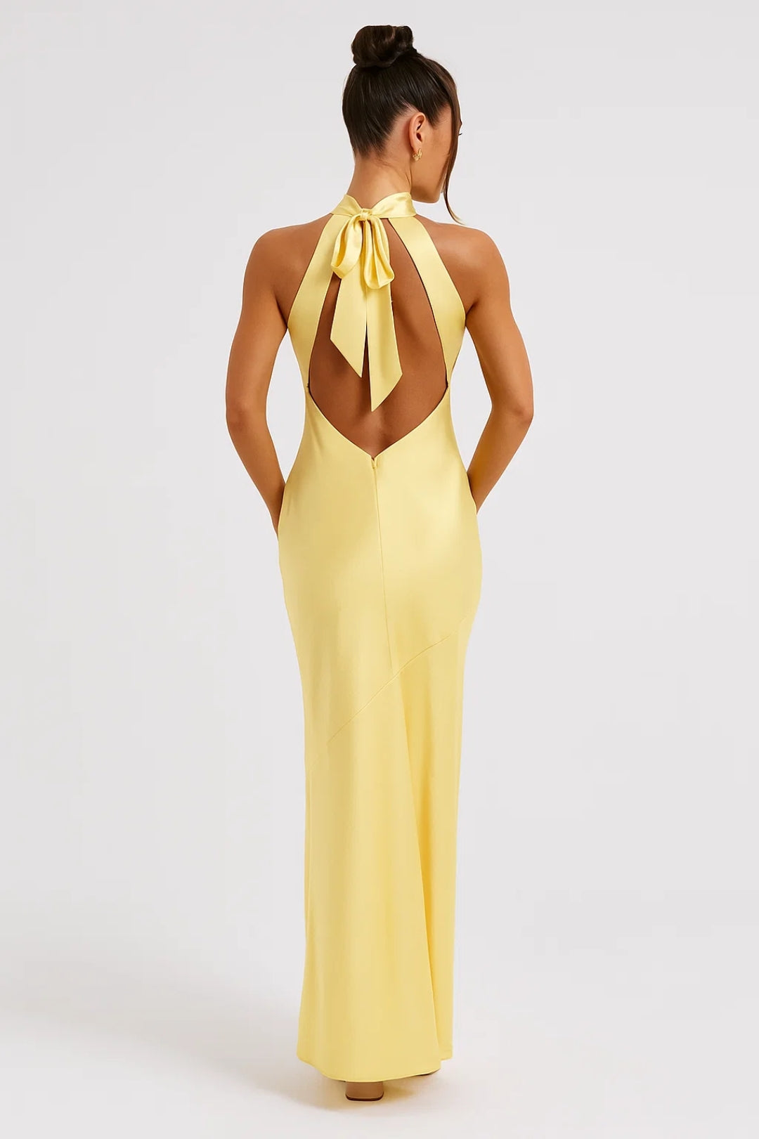 Robe Maxi Femme - Halter Col Montant Dos Nu Gainante | Soirée