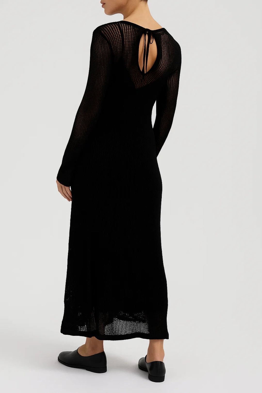 Robe Maxi Femme - Manches Longues Résille Coupe Évasée | Chic