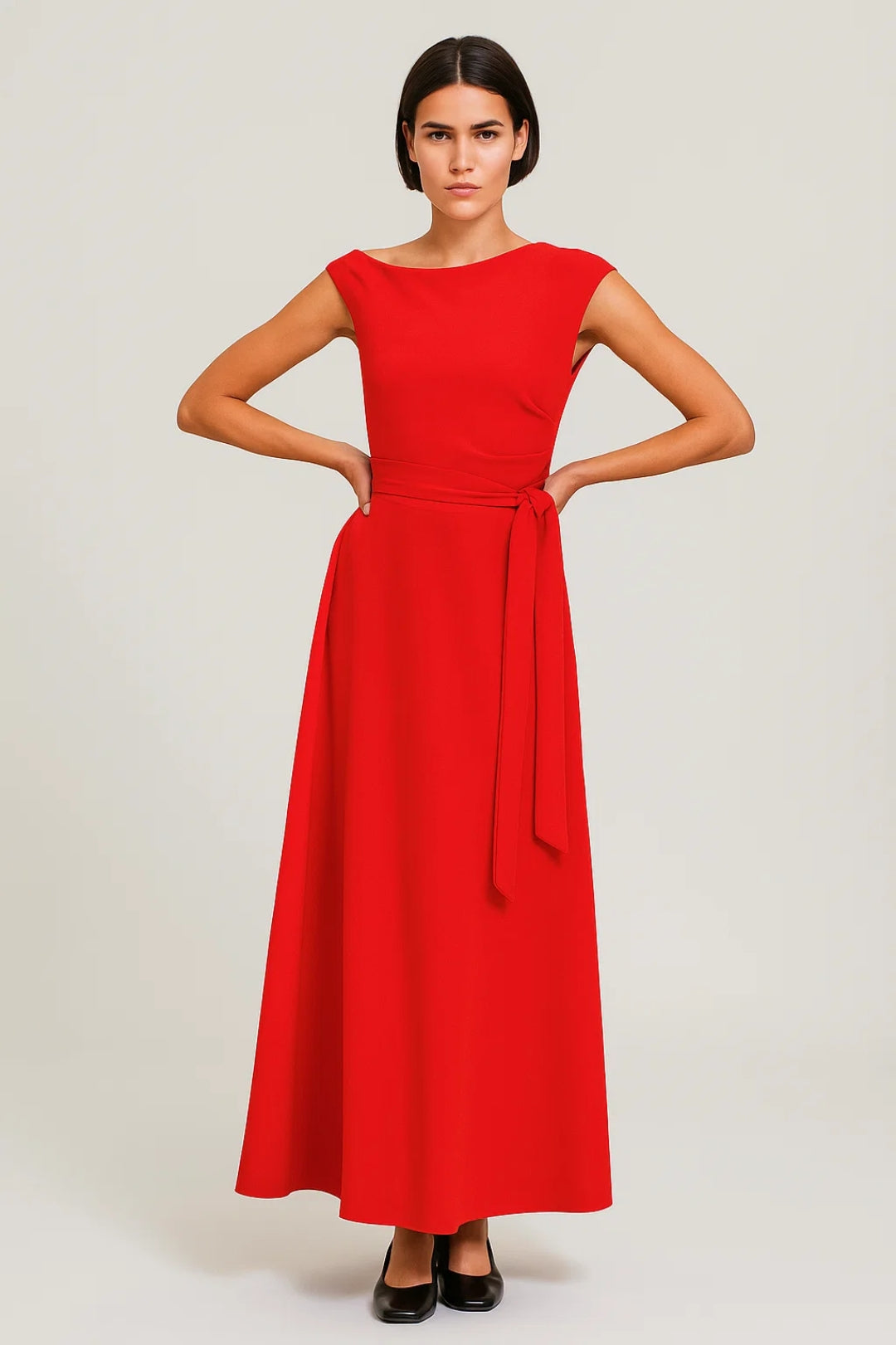 Robe Maxi Femme - One Shoulder Ceinturée Évasée | Élégante