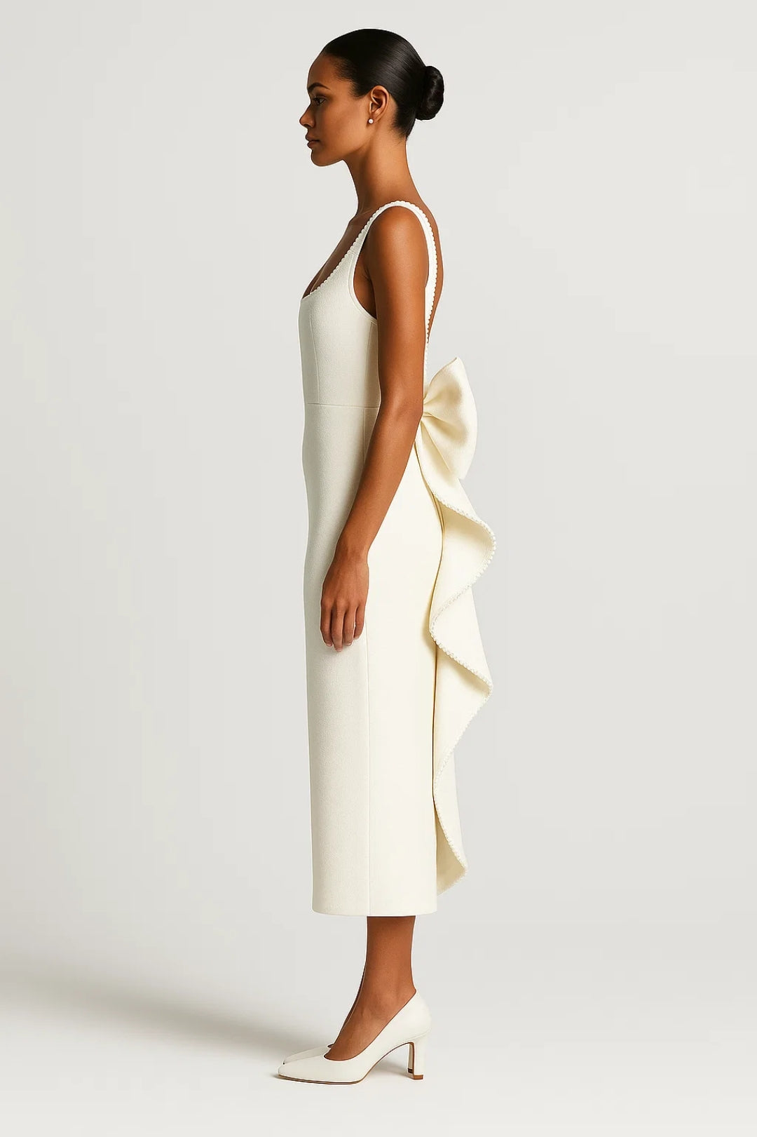 Robe Maxi Femme - Col Bateau Sans Manches Ajustée | Chic