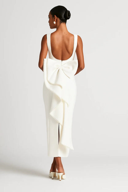 Robe Maxi Femme - Col Bateau Sans Manches Ajustée | Chic