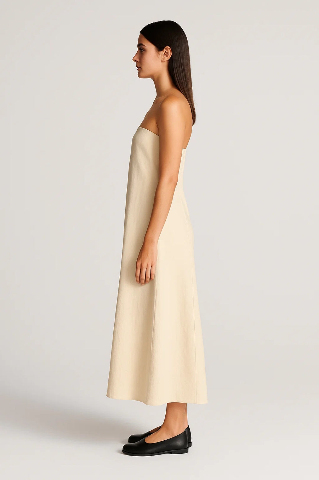 Robe Maxi Femme - Bustier Sans Bretelles Ample Coupe Trapèze | Casual