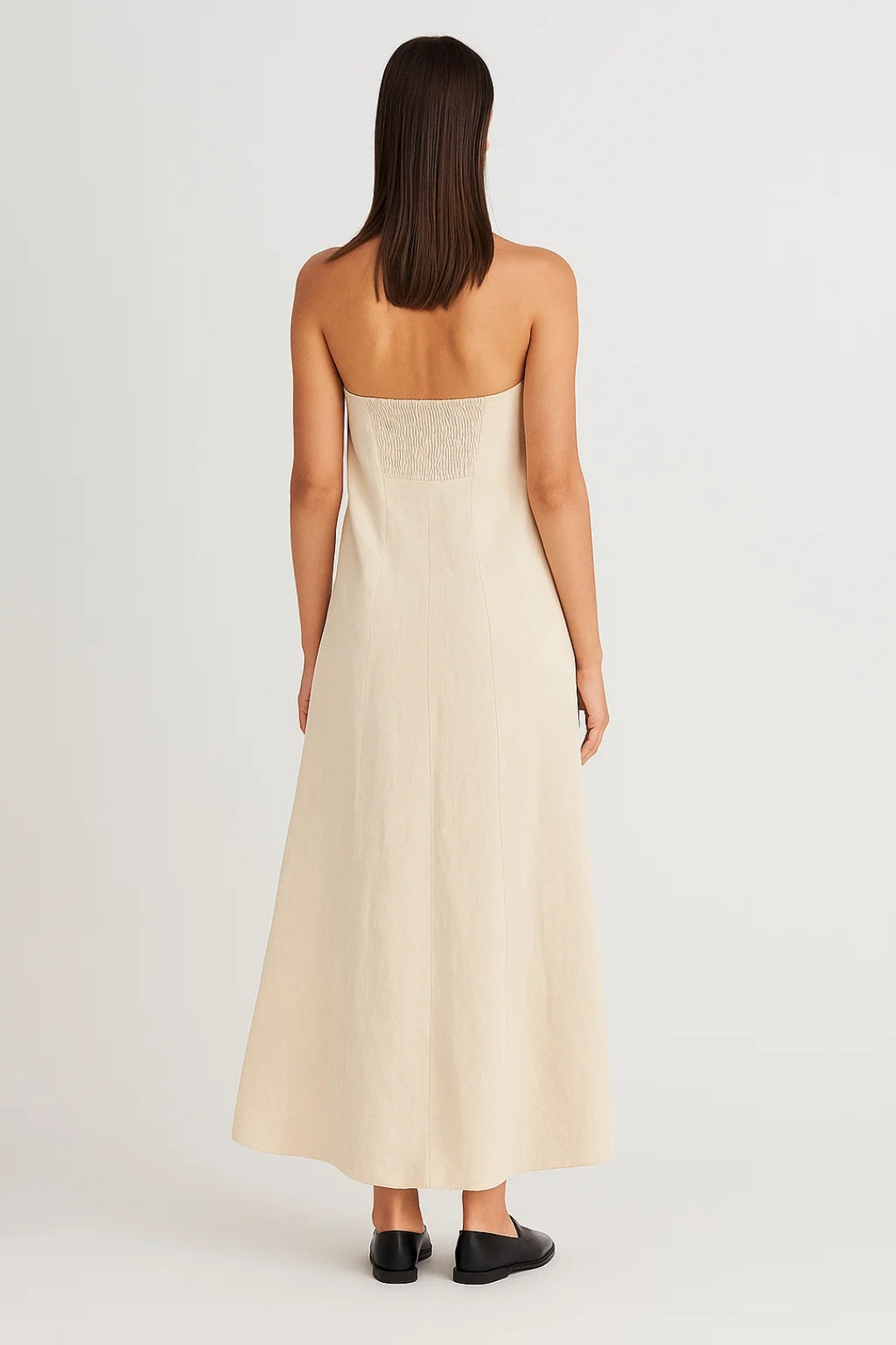 Robe Maxi Femme - Bustier Sans Bretelles Ample Coupe Trapèze | Casual