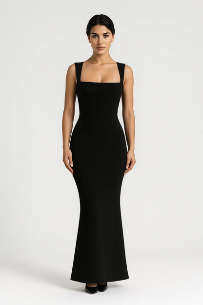 Robe Maxi Femme - Bretelles Larges Coupe Sirène Gainante | Soirée