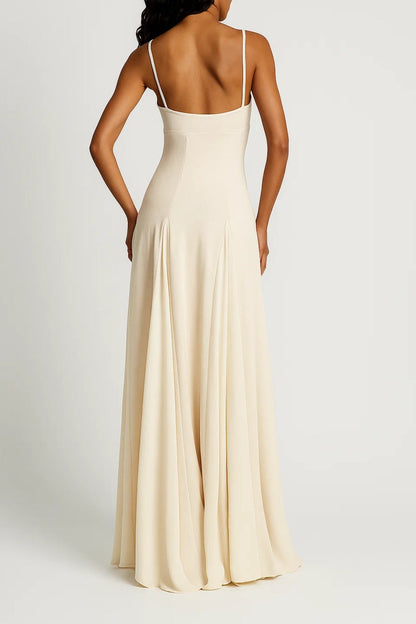 Robe Maxi Femme - Bretelles Fines Col Coeur Évasée | Élégante