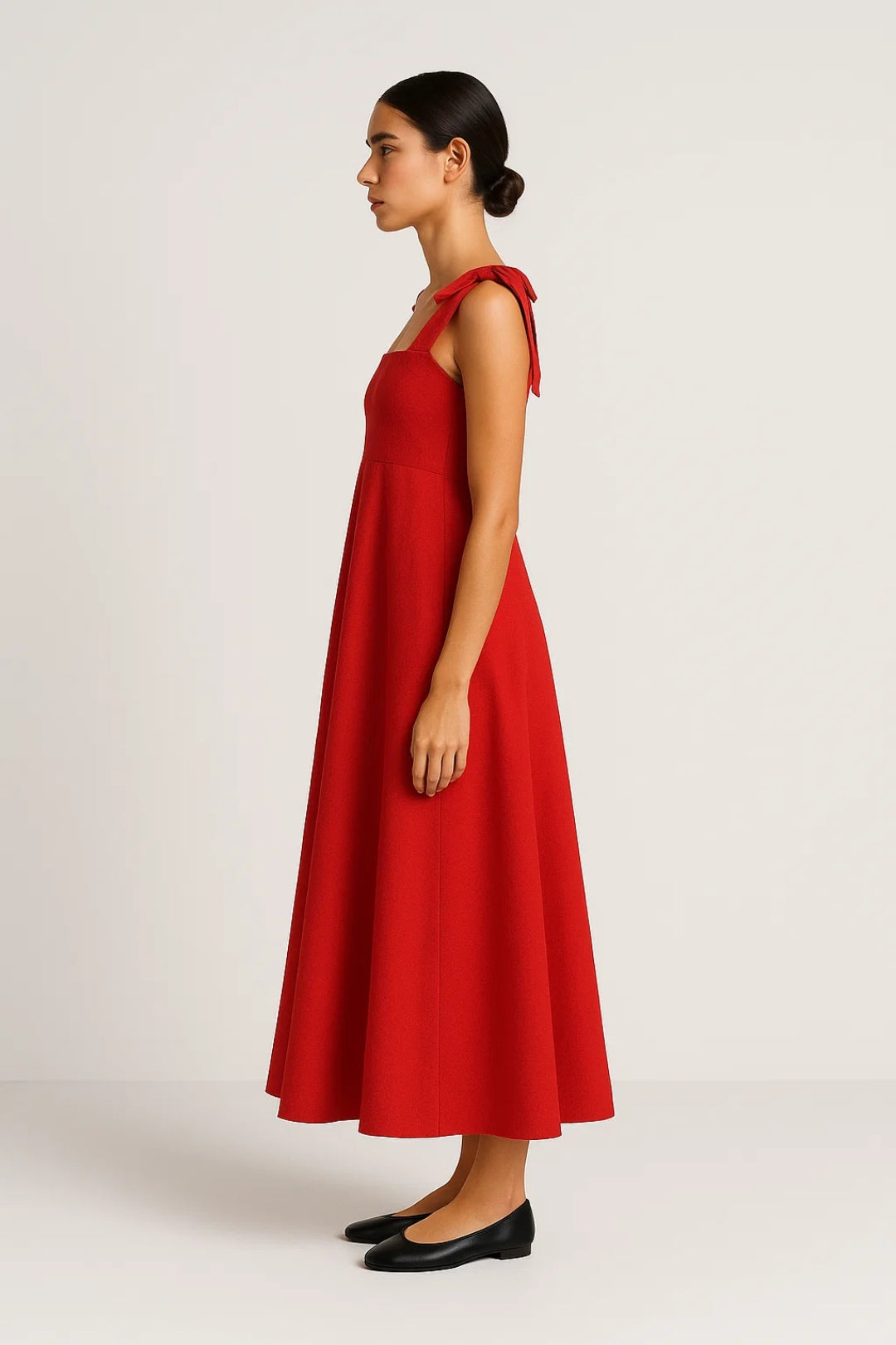 Robe Maxi Femme - Bretelles Nouées Taille Cintrée Évasée | Été