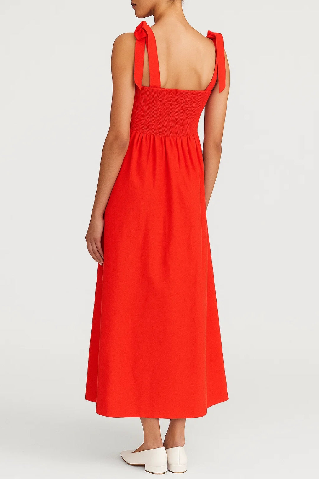 Robe Maxi Femme - Bretelles Nouées Taille Cintrée Évasée | Été