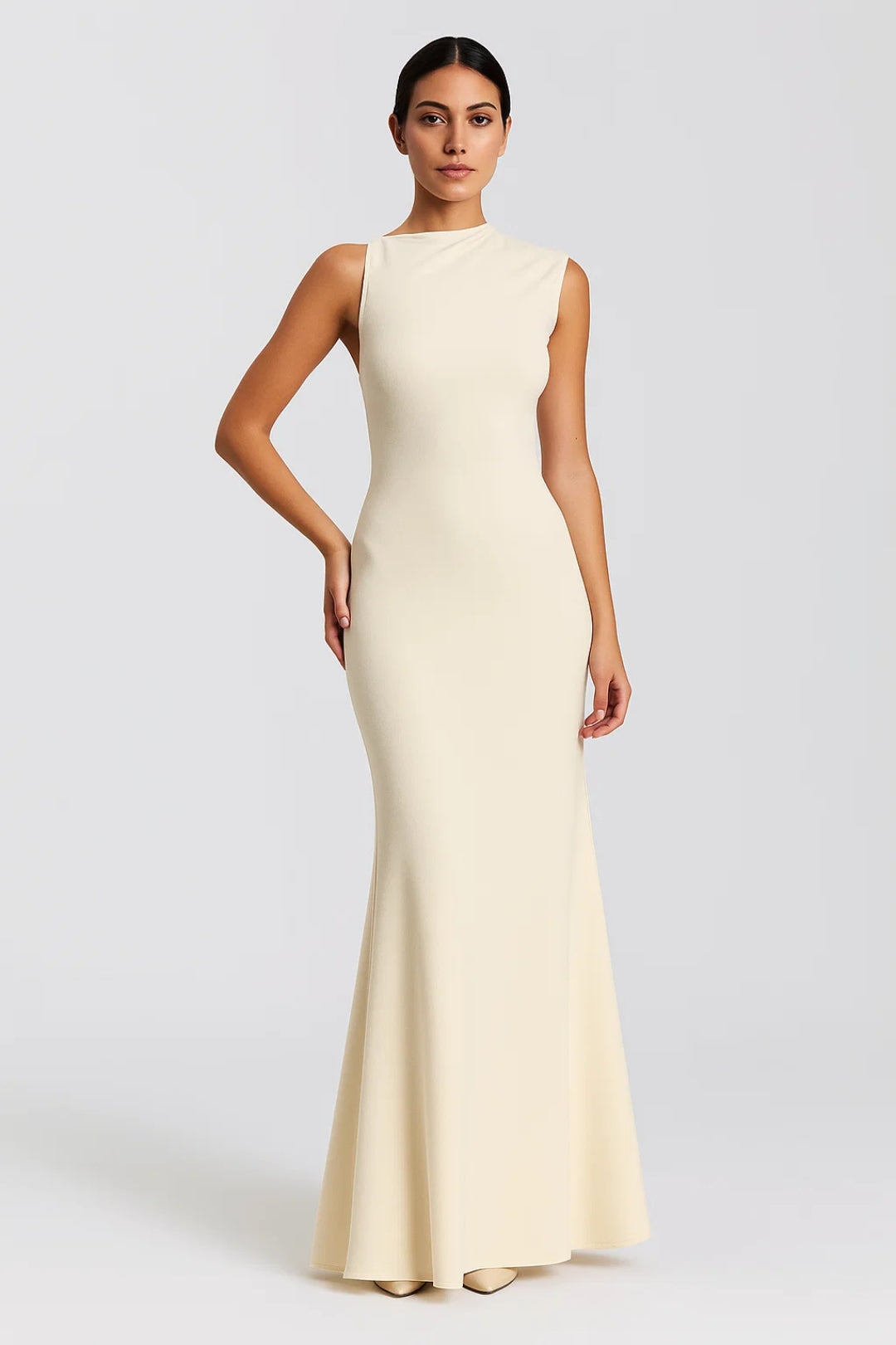 Robe Maxi Femme - Sans Manches Col Montant Coupe Sirène | Élégant