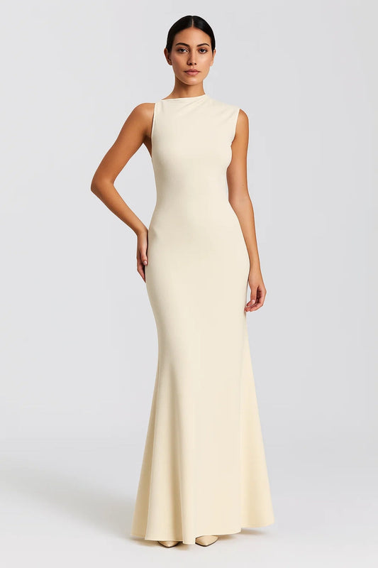 Robe Maxi Femme - Sans Manches Col Montant Coupe Sirène | Élégant