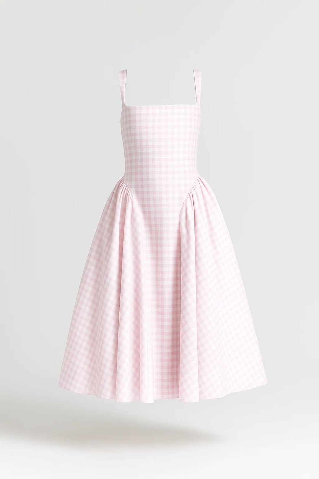 Robe Midi Femme - Bretelles Larges Carreaux Évasée | Élégante