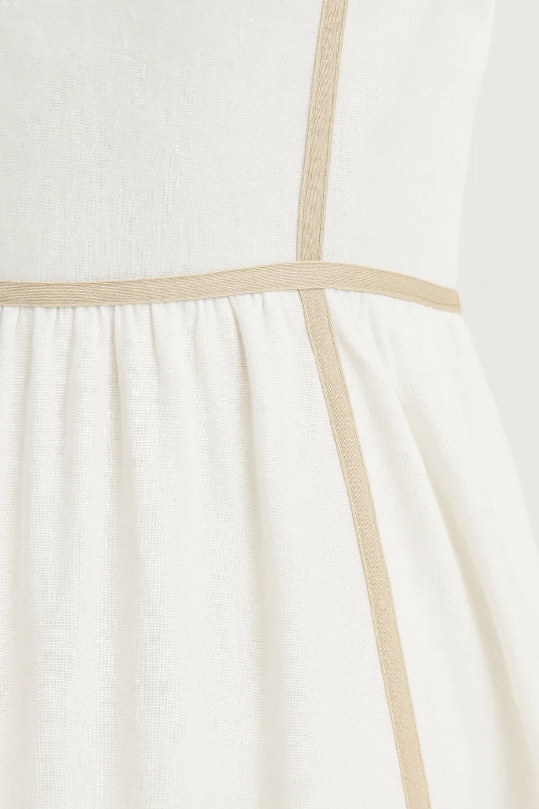 Robe Midi Femme - Bretelles Fines Étagée Bordures Dorées | Été