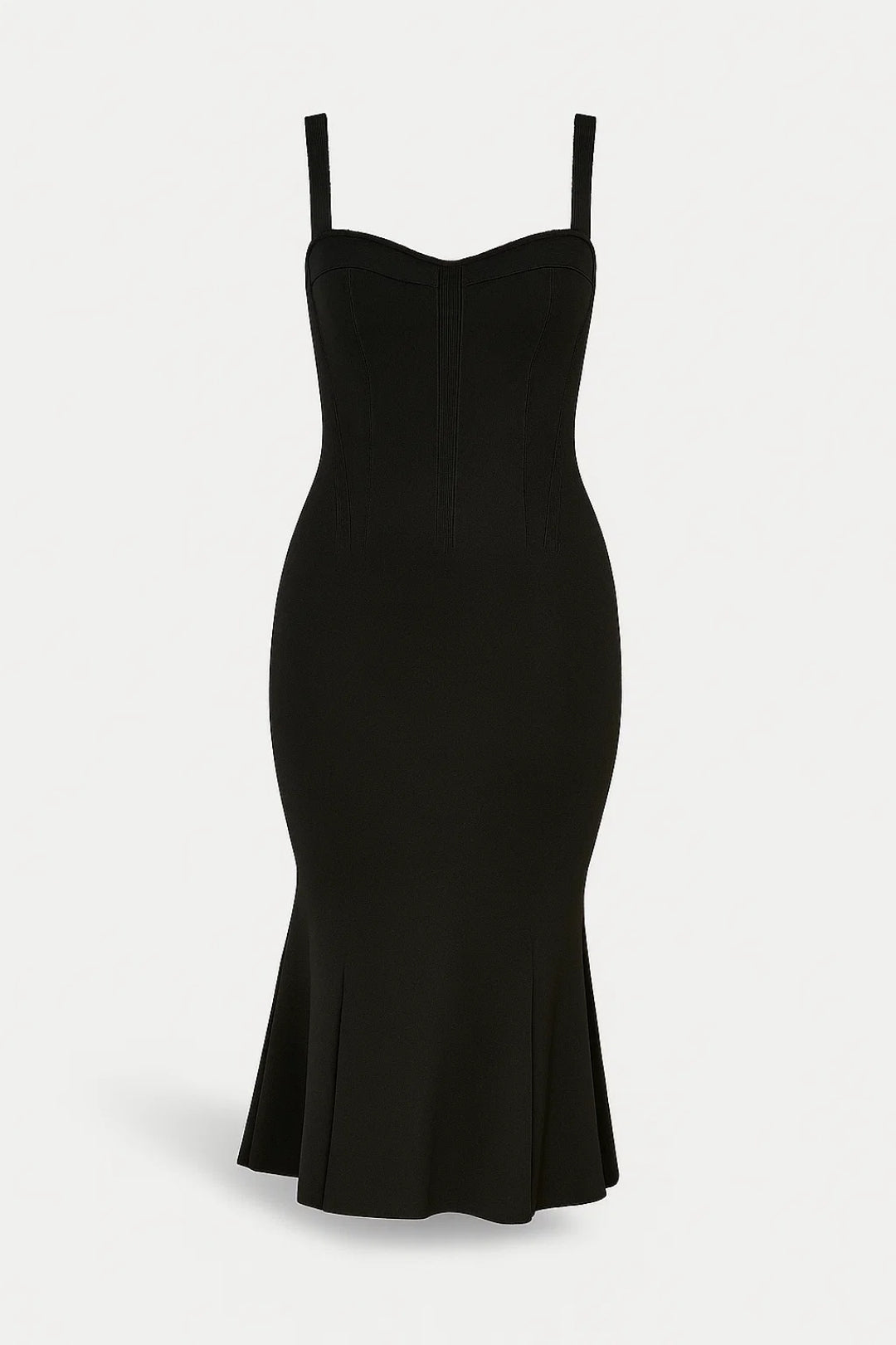 Robe Midi Femme - Bustier Bretelles Larges Sirène Gainante | Chic