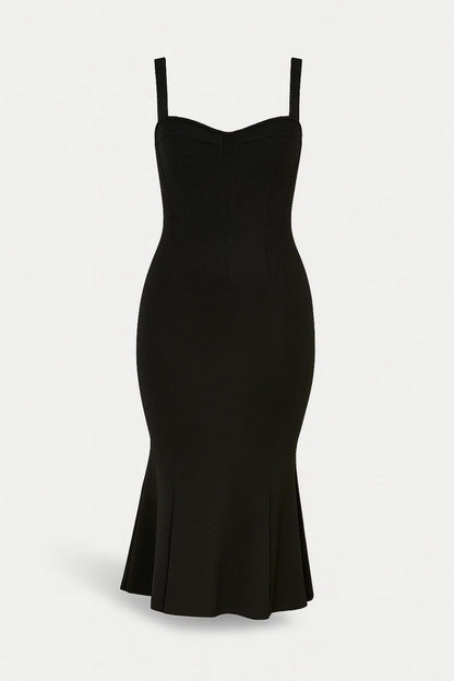 Robe Midi Femme - Bustier Bretelles Larges Sirène Gainante | Chic