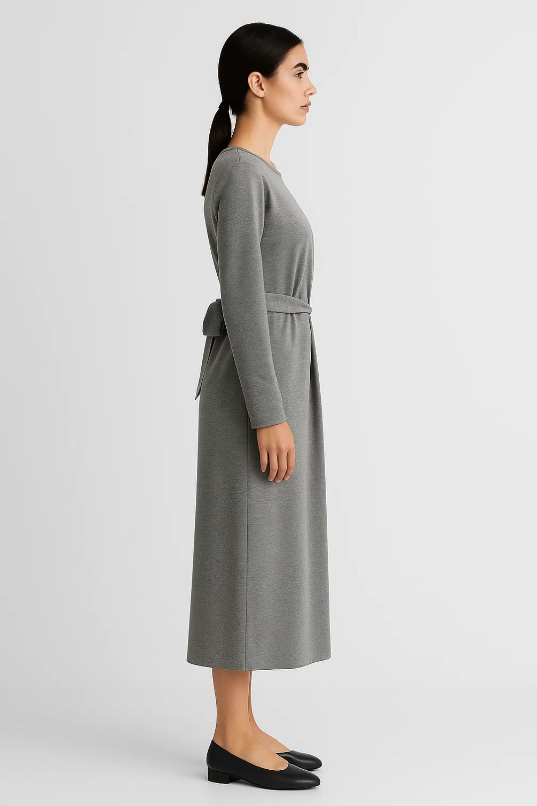 Robe midi Femme - Ceinturée avec Détail Noué | Décontracté