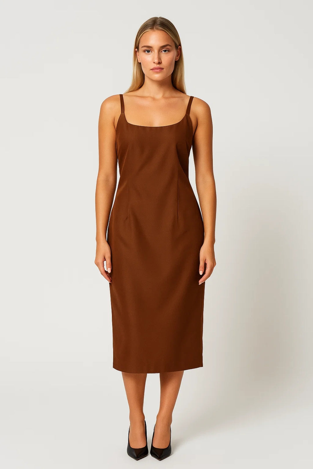 Robe Midi Femme - Bretelles Ajustables avec Fermeture Dos | Chic