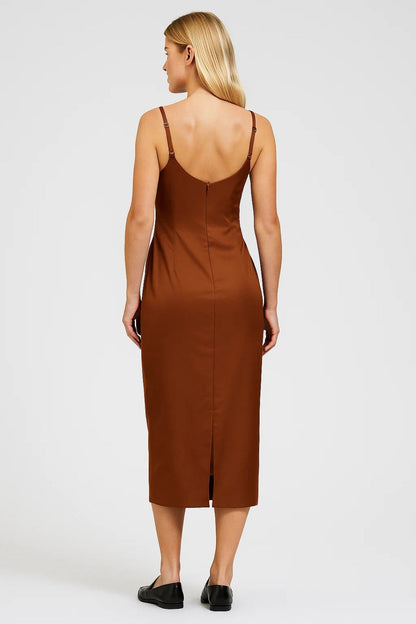 Robe Midi Femme - Bretelles Ajustables avec Fermeture Dos | Chic