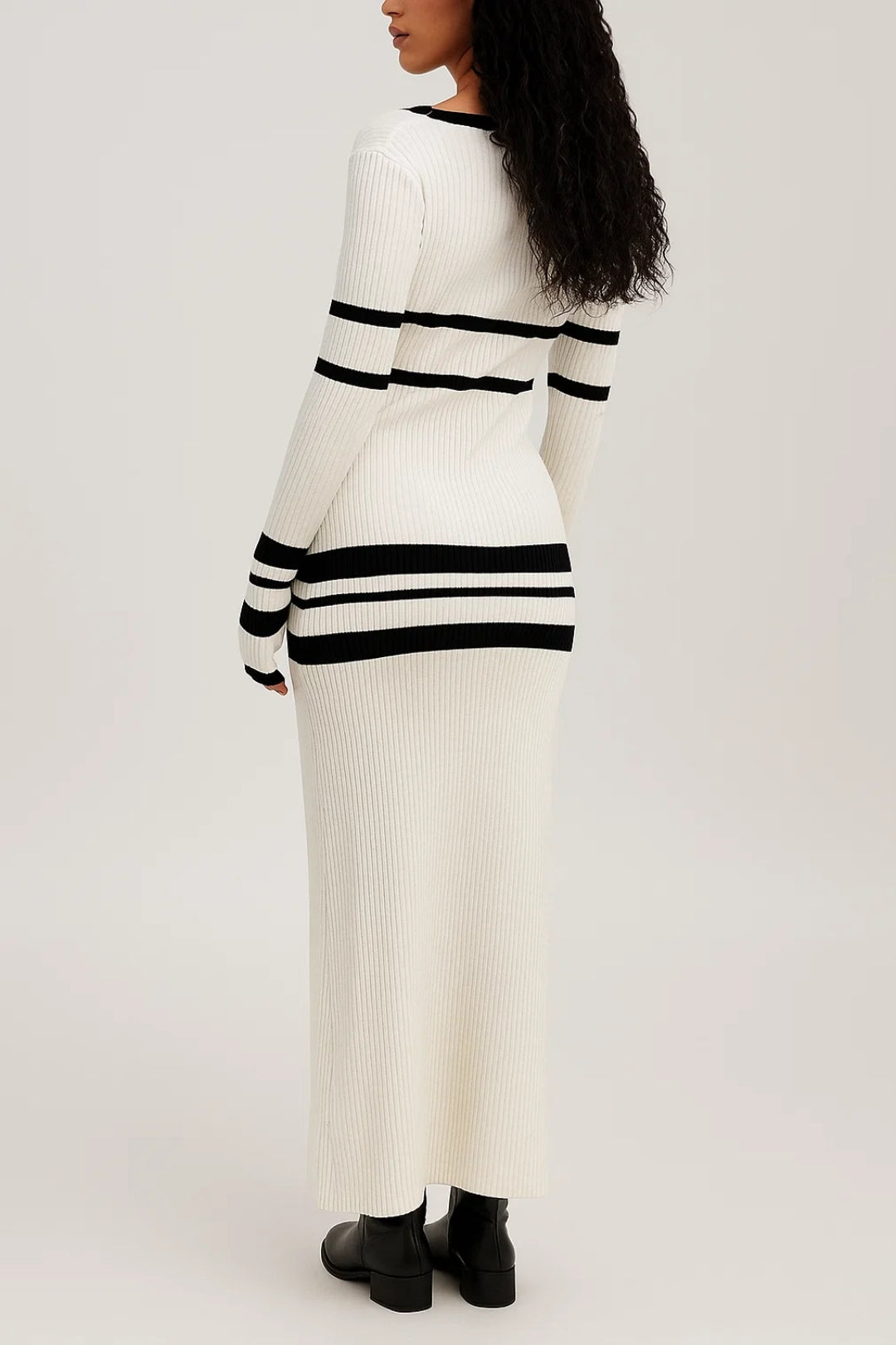 Robe Maxi Femme - Côtelée Rayures | Élégante Moulante