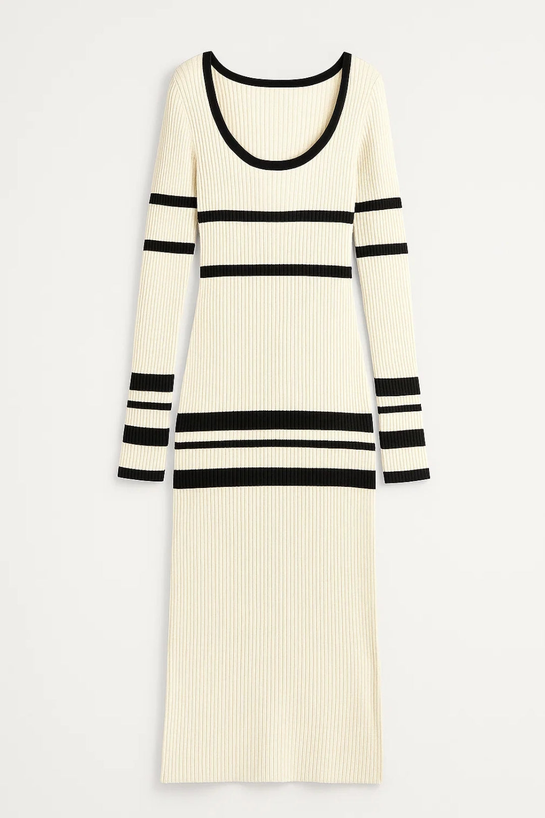 Robe Maxi Femme - Côtelée Rayures | Élégante Moulante