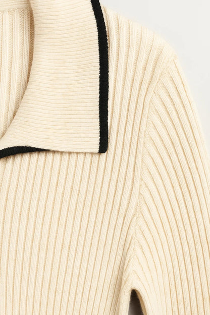 Robe maxi Femme - Côtelée avec Col Polo et Boutons | Chic