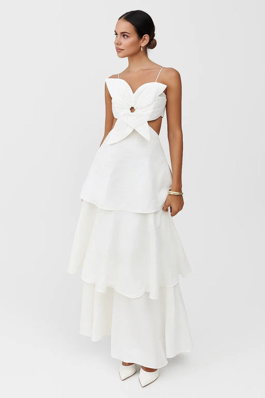 Robe maxi Femme - Élegante avec Découpes Croisées | Fluide