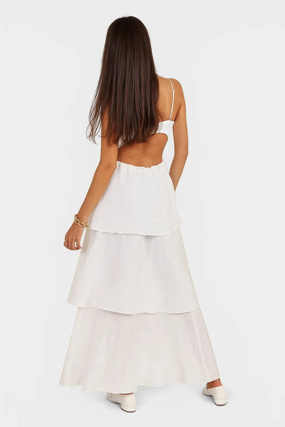 Robe maxi Femme - Élegante avec Découpes Croisées | Fluide