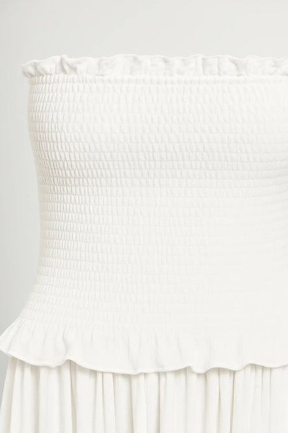 Robe Maxi Femme - Bustier Smocké avec Jupe Fluide | Casual