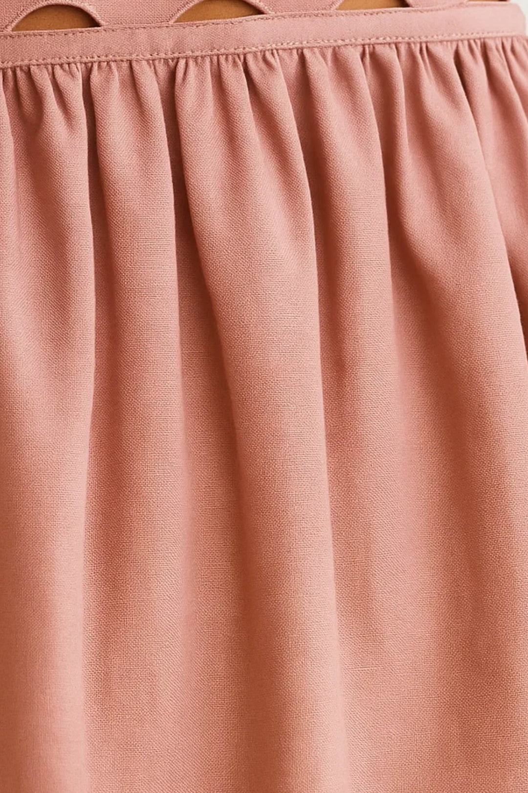 Robe Mini Femme - Bretelles Fines Taille Froncée Évasée | Été
