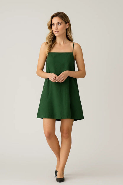 Robe Mini Femme - Bretelles Fines Coupe Trapèze Légère | Été