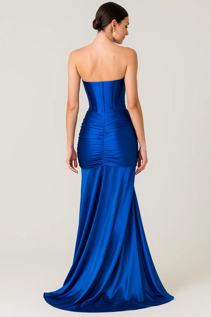 Robe Maxi Femme - Bustier Drapé Sirène Fente Latérale | Soirée