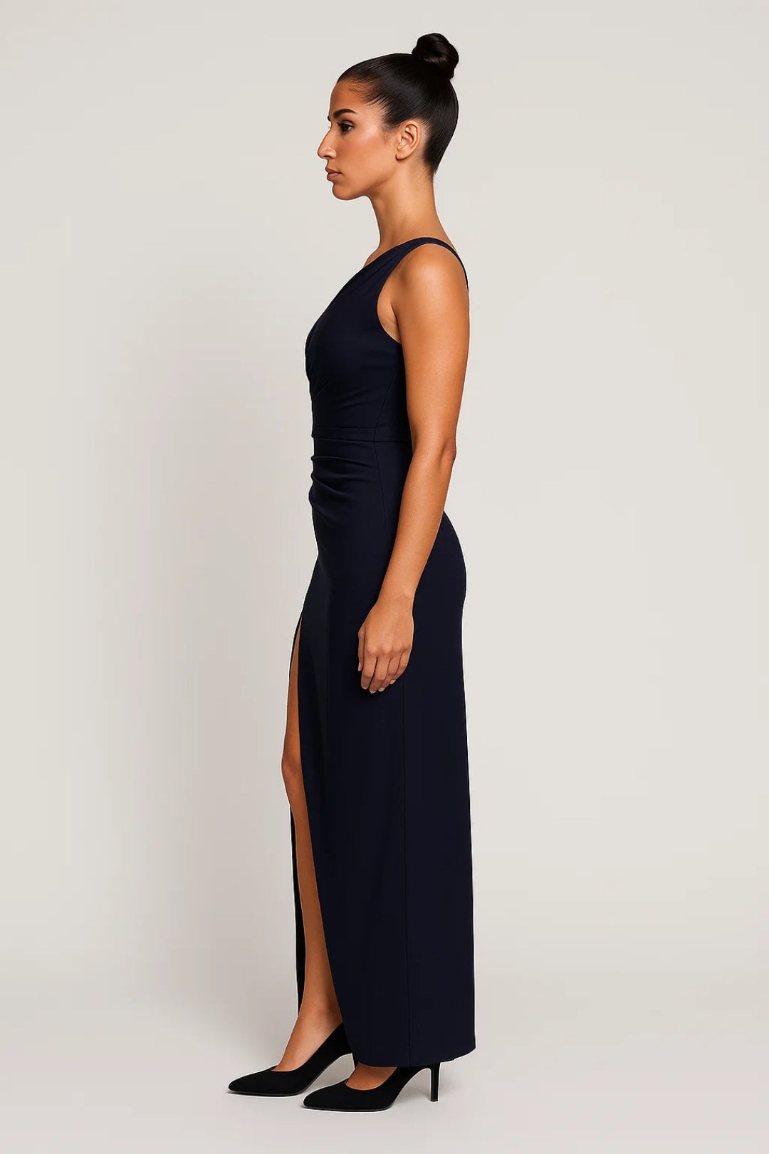Robe Maxi Femme - One Shoulder Fendue Drapée | Élégante