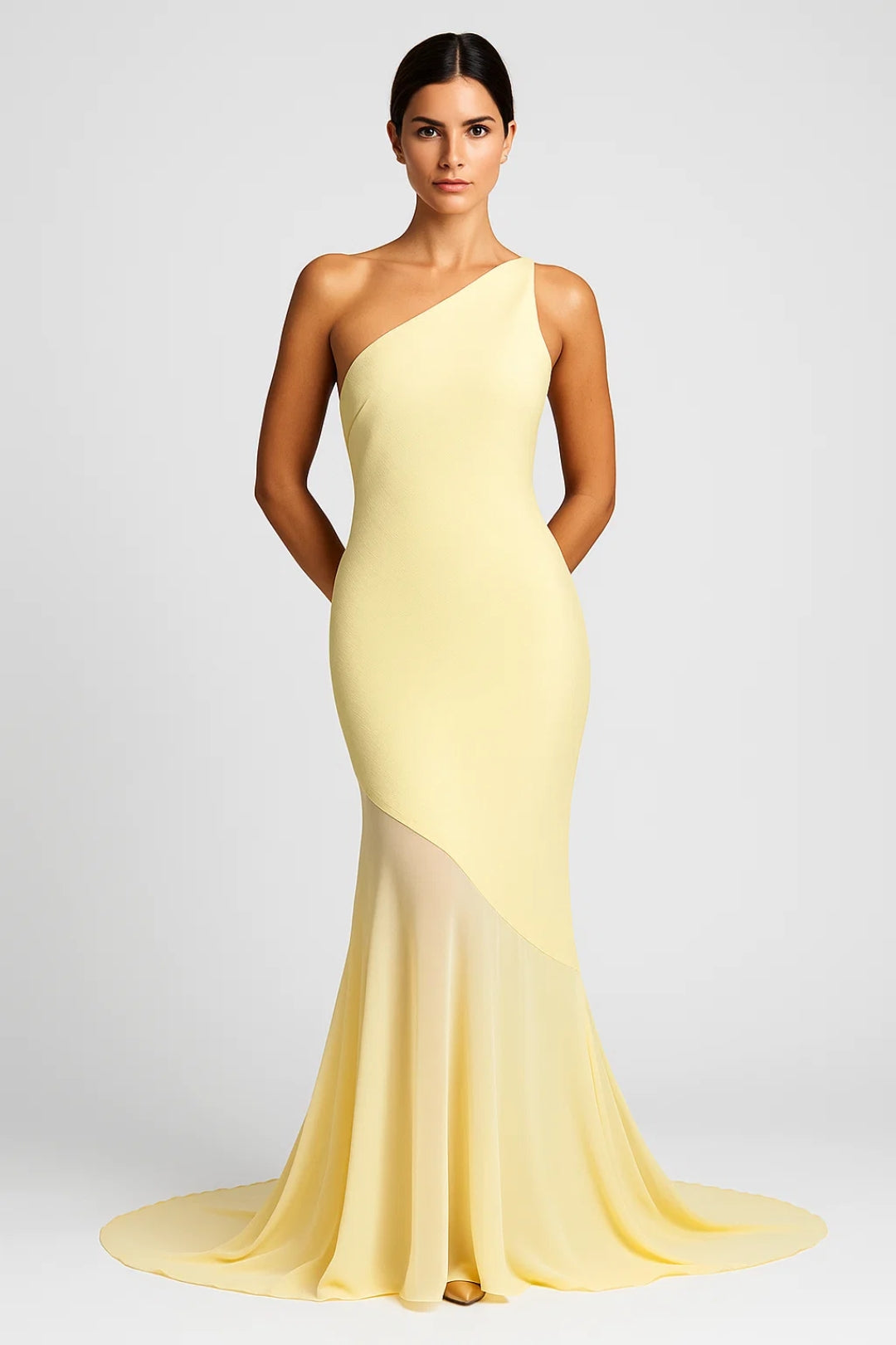 Robe Maxi Femme - One Shoulder Moulante Bas Évasé | Soirée