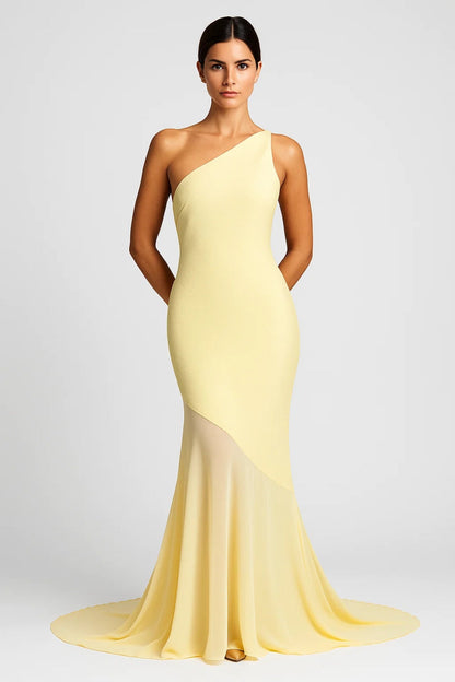 Robe Maxi Femme - One Shoulder Moulante Bas Évasé | Soirée