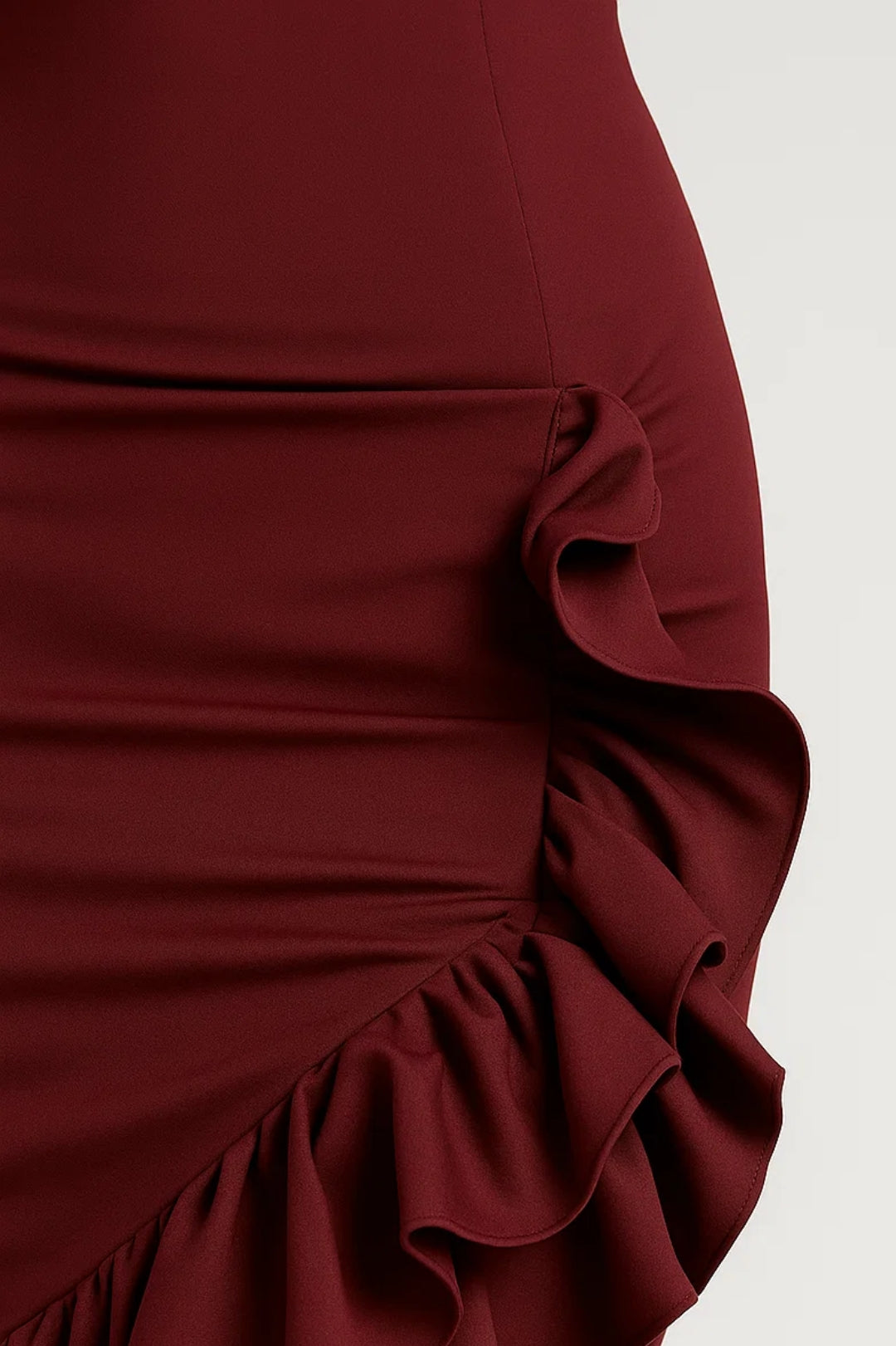 Robe Maxi Femme - Bustier Fendue Volants Asymétriques | Soirée