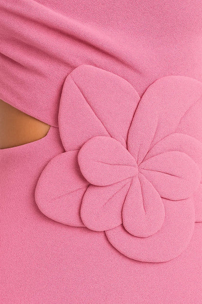 Robe Maxi Femme - One Shoulder Cut-Out avec Fleur | Élégant