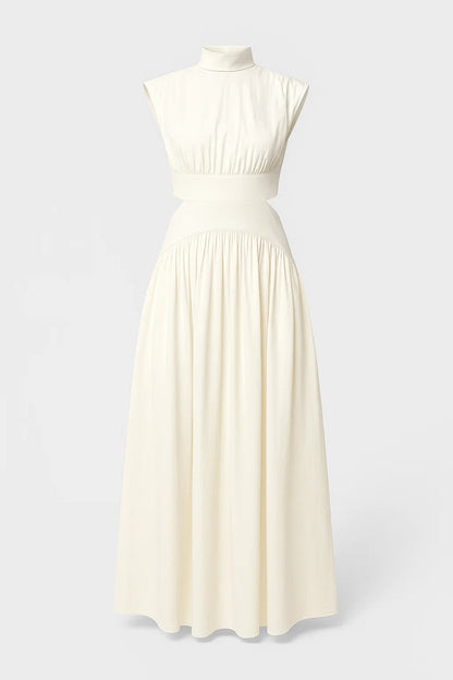 Robe Maxi Femme - Col Montant Sans Manches Cut-out | Élégante