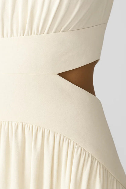 Robe Maxi Femme - Col Montant Sans Manches Cut-out | Élégante