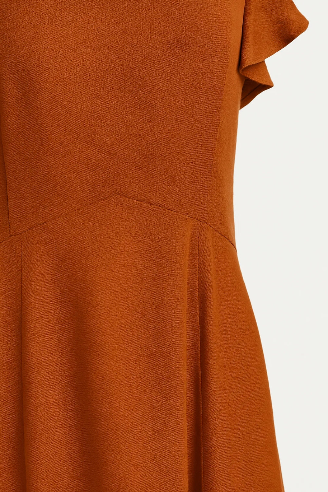 Robe Midi Femme - Sans Manches Volants Épaules Taille Cintrée | Été