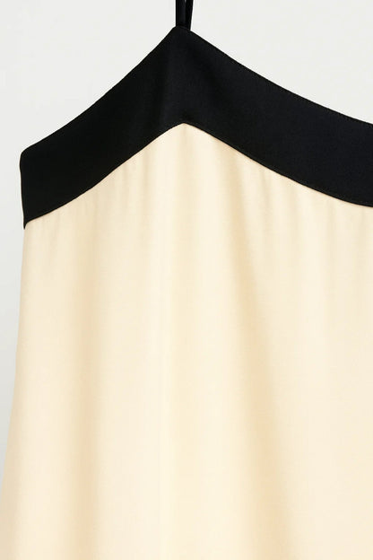 Robe Maxi Femme - Bretelles Fines Col V Bordures Contrastées | Chic