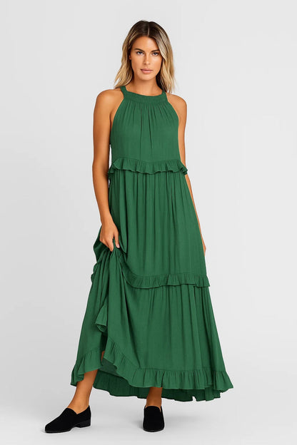 Robe Maxi Femme - Sans Manches Volantée Halter | Été