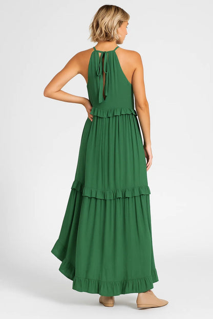 Robe Maxi Femme - Sans Manches Volantée Halter | Été