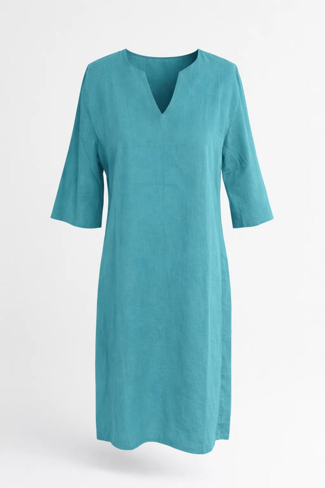 Robe Midi Femme - Col Fendu Manches Trois Quarts | Casual