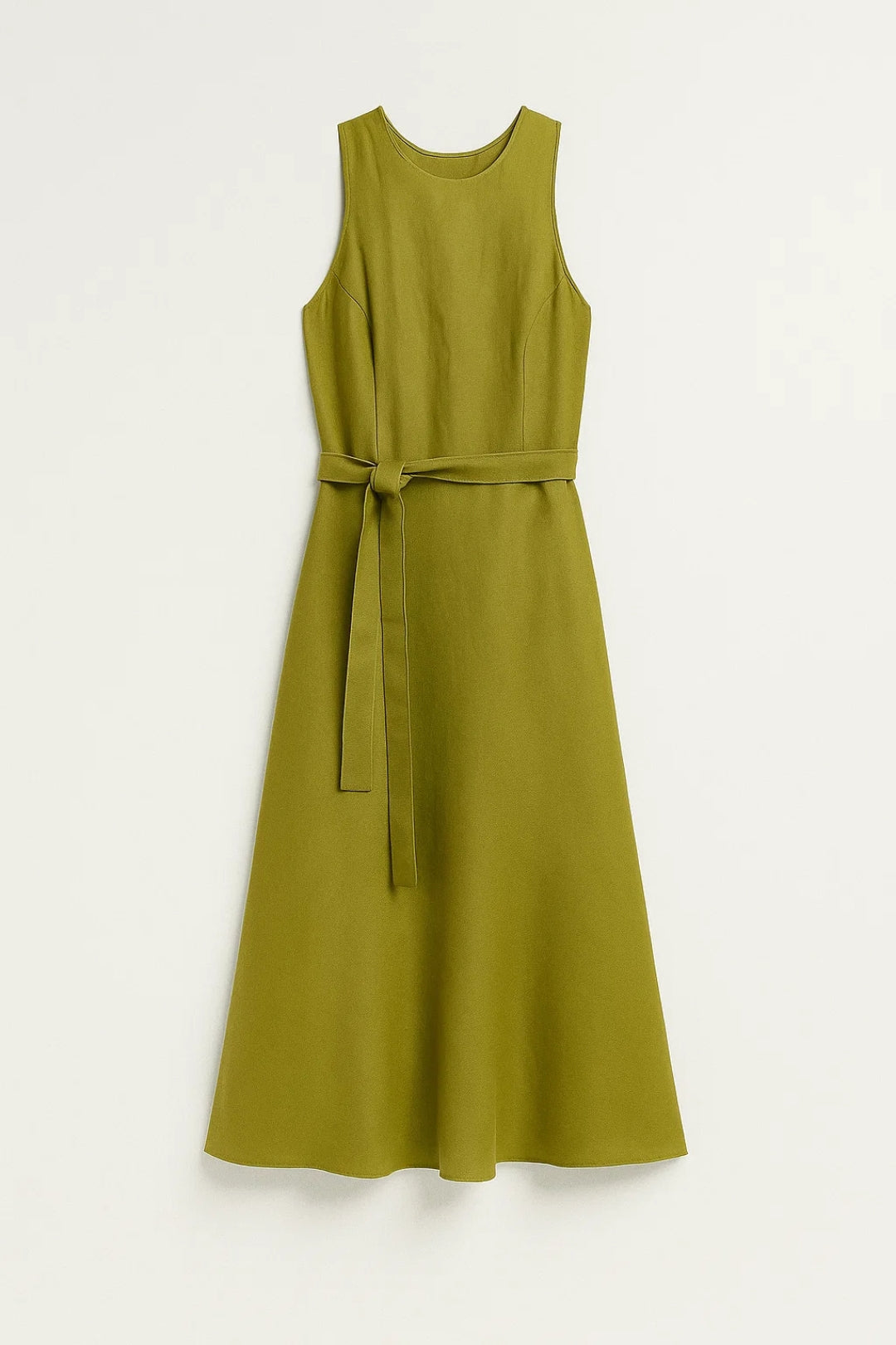 Robe Midi Femme - Sans Manches Ceinturée Dos Boutonné | Estivale