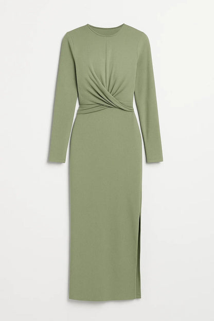 Robe Midi Femme - Torsadée à la Taille | Élégante