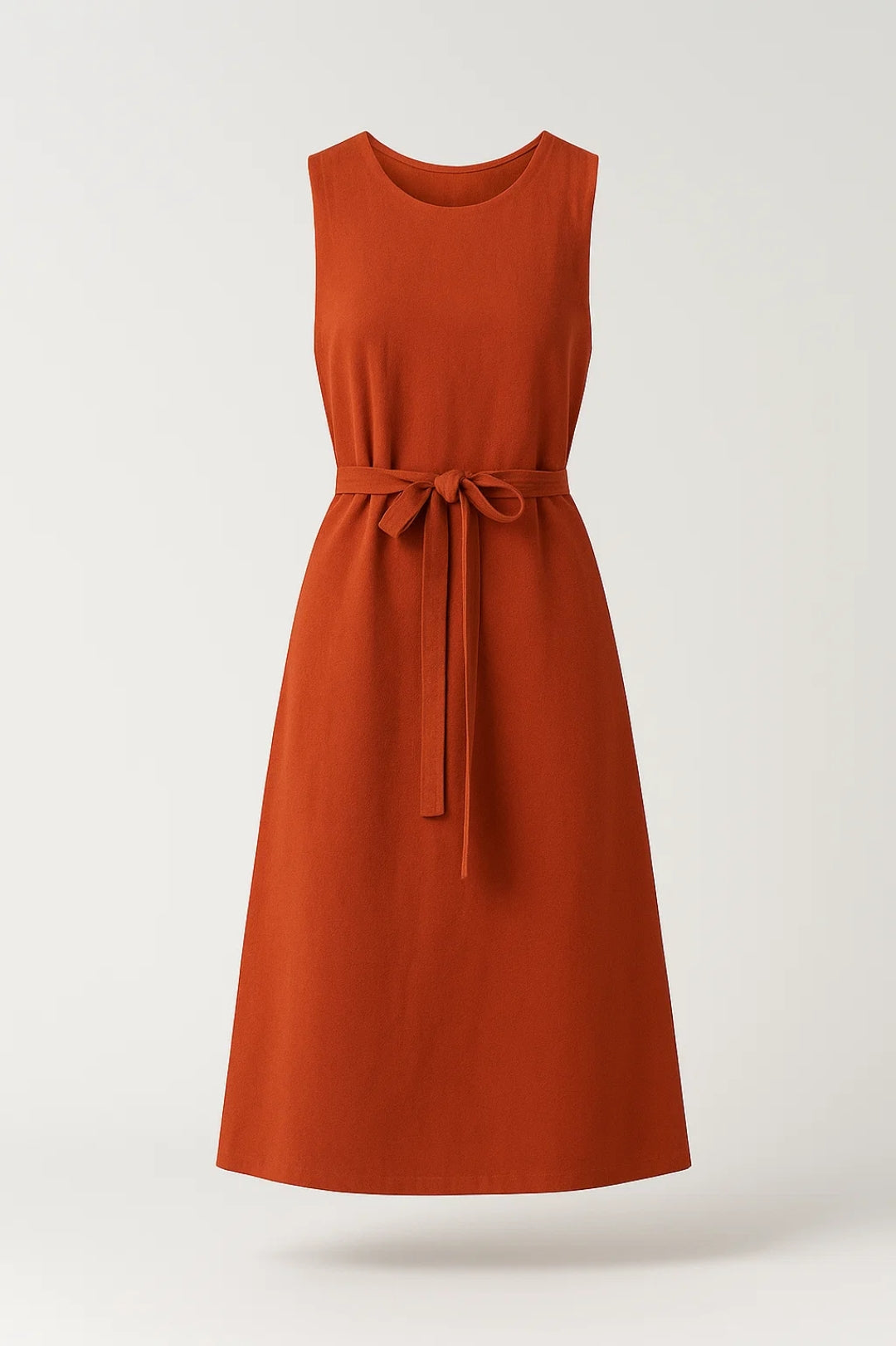 Robe Midi Femme - Sans Manches Ceinturée Coupe Évasée | Estivale