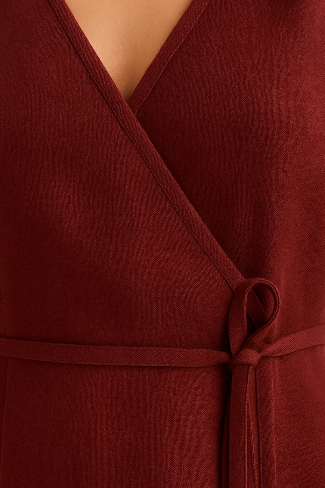 Robe Midi Femme - Portefeuille Col V Sans Manches Poches | Élégante