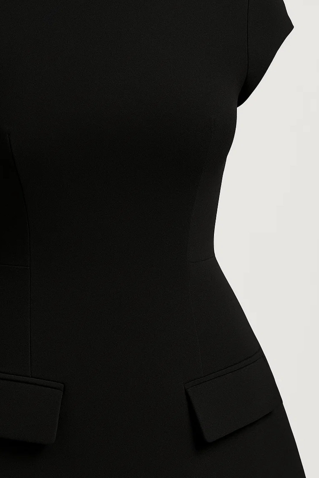 Robe Mini Femme - Col Montant Manches Courtes Évasée | Chic