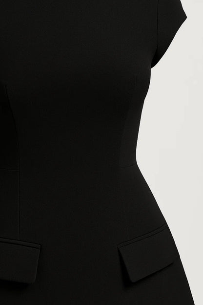 Robe Mini Femme - Col Montant Manches Courtes Évasée | Chic
